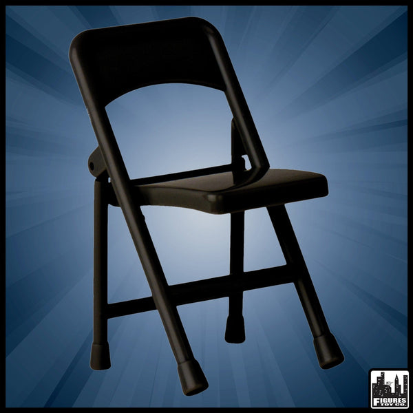 Black Plastic Toy Folding Chair for WWE AEW Wrestling Action Figures Figures Toy Company