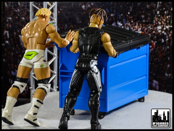 Set of 3 Dumpsters for WWE Wrestling Action Figures: Blue, Black & Green