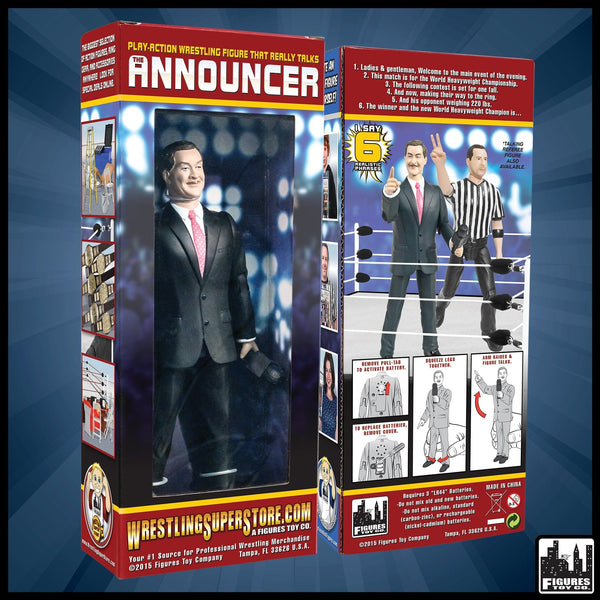 Talking Wrestling Ring Announcer Action Figure by Figures Toy Company