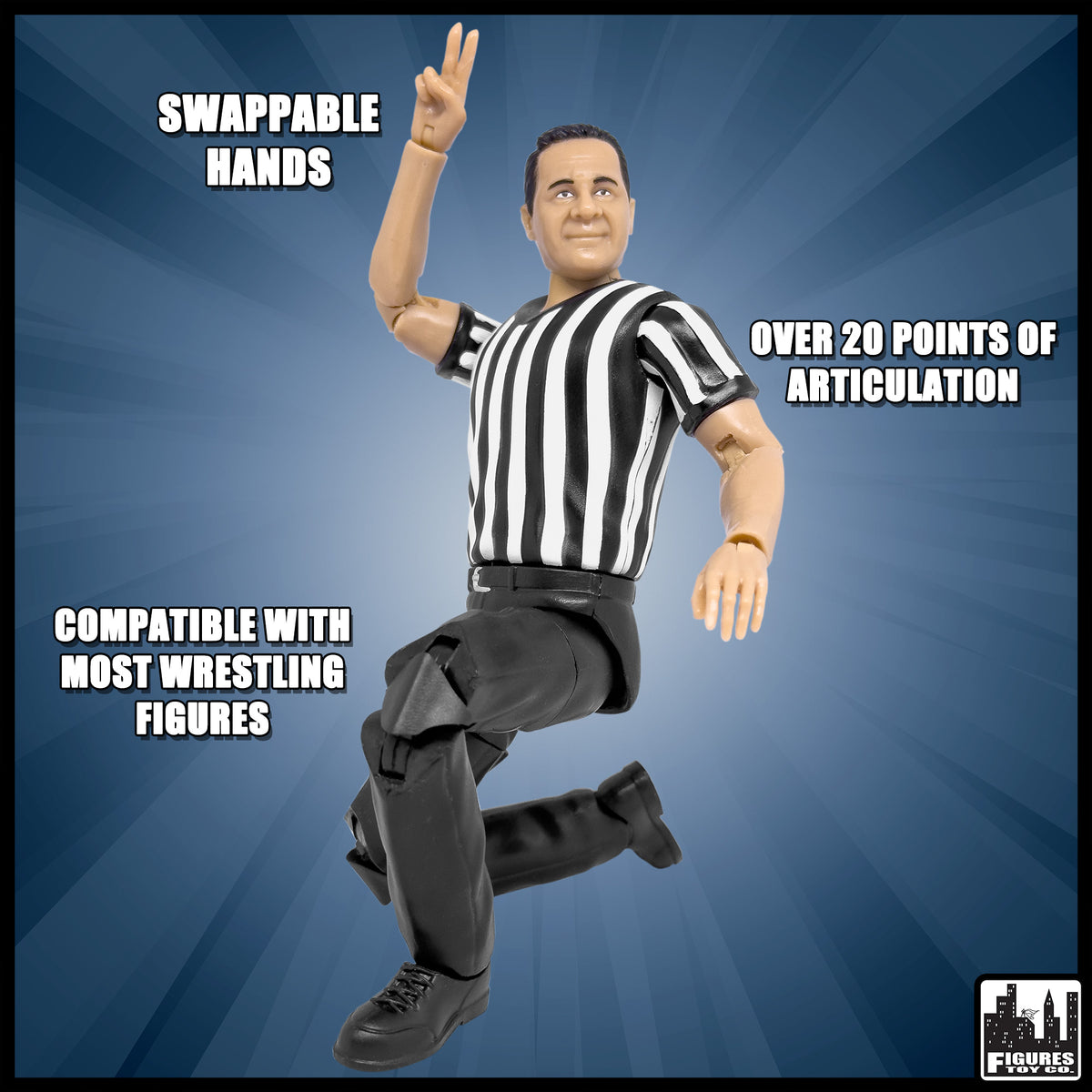 Ultimate Talking Wrestling Referee &amp; Ring Announcer Action Figures for WWE &amp; AEW Wrestling Figures