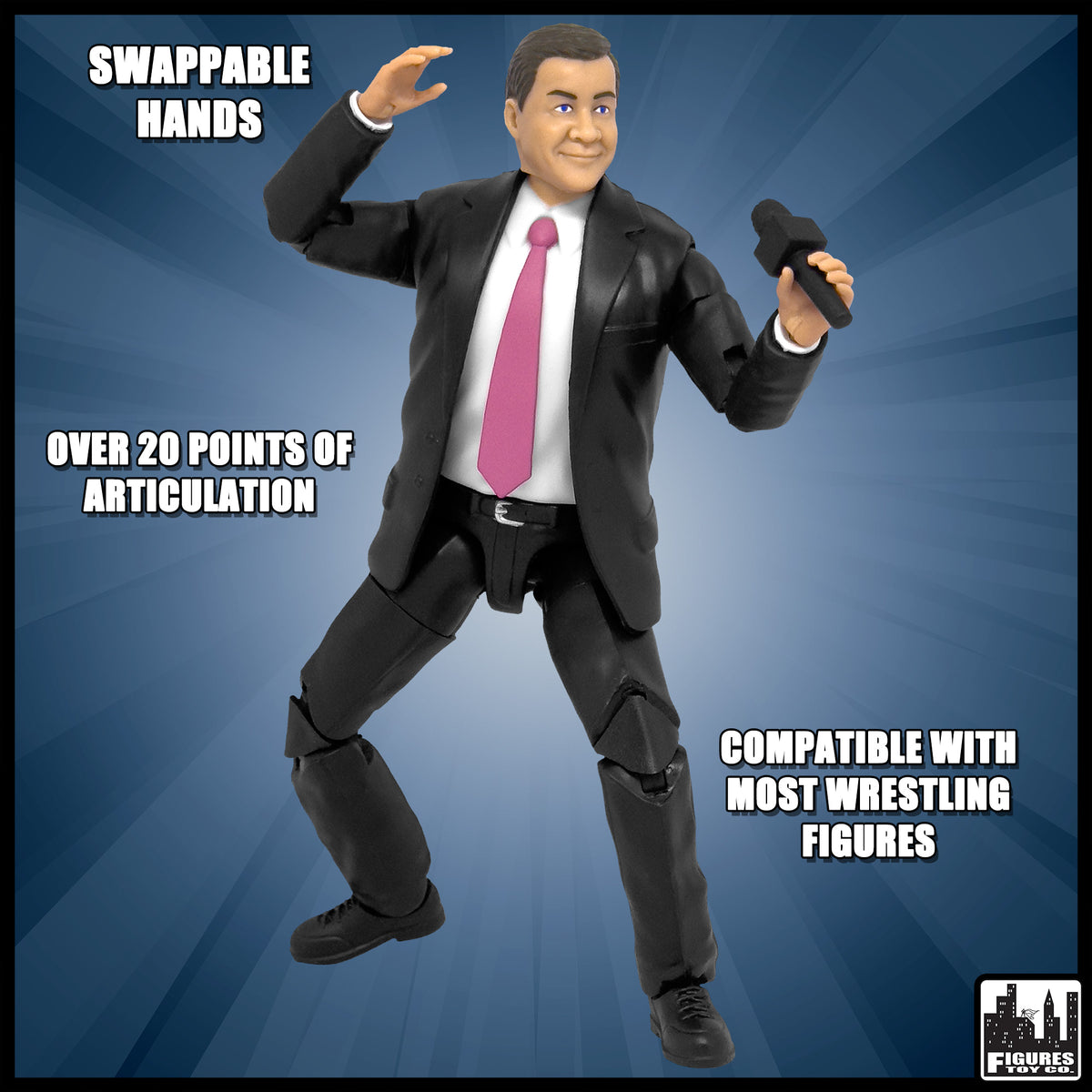 Ultimate Talking Wrestling Referee &amp; Ring Announcer Action Figures for WWE &amp; AEW Wrestling Figures