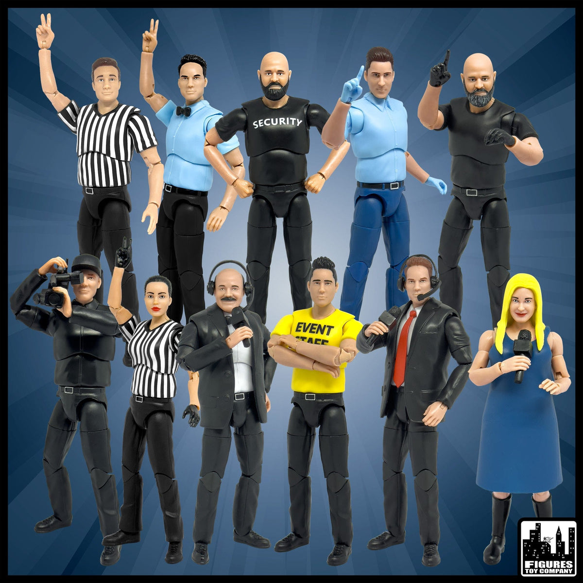 Set of all 11 Ultimate Wrestling Action Figures With Deluxe Articulation for WWE &amp; AEW Wrestling Action Figures