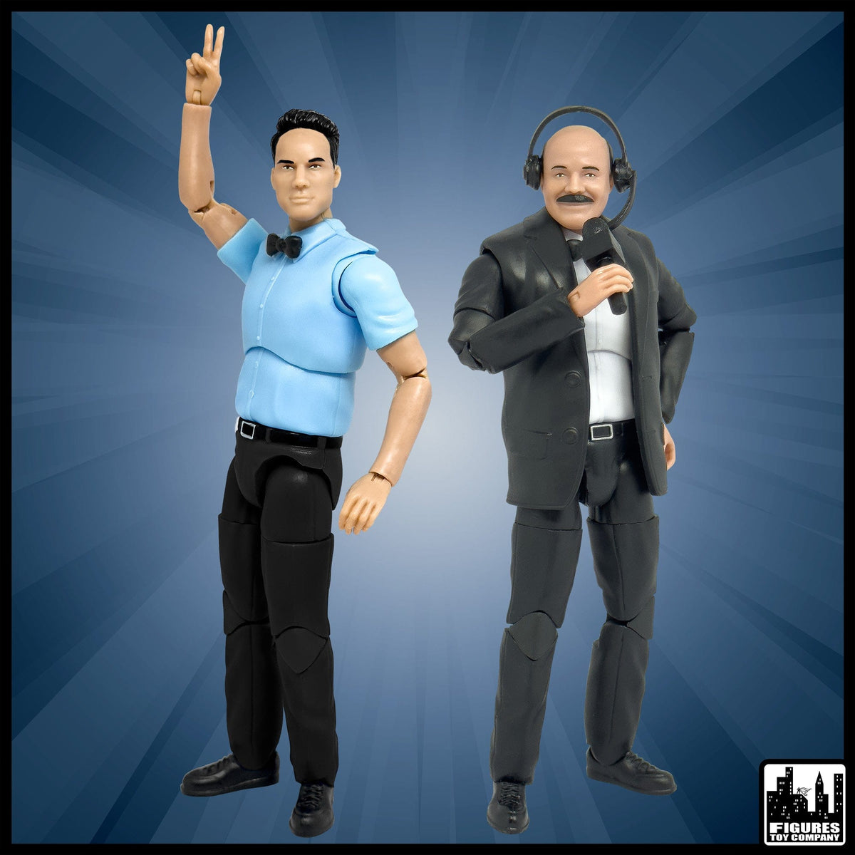 Ultimate Classic Referee &amp; Classic Announcer With Deluxe Articulation for WWE &amp; AEW Wrestling Action Figures