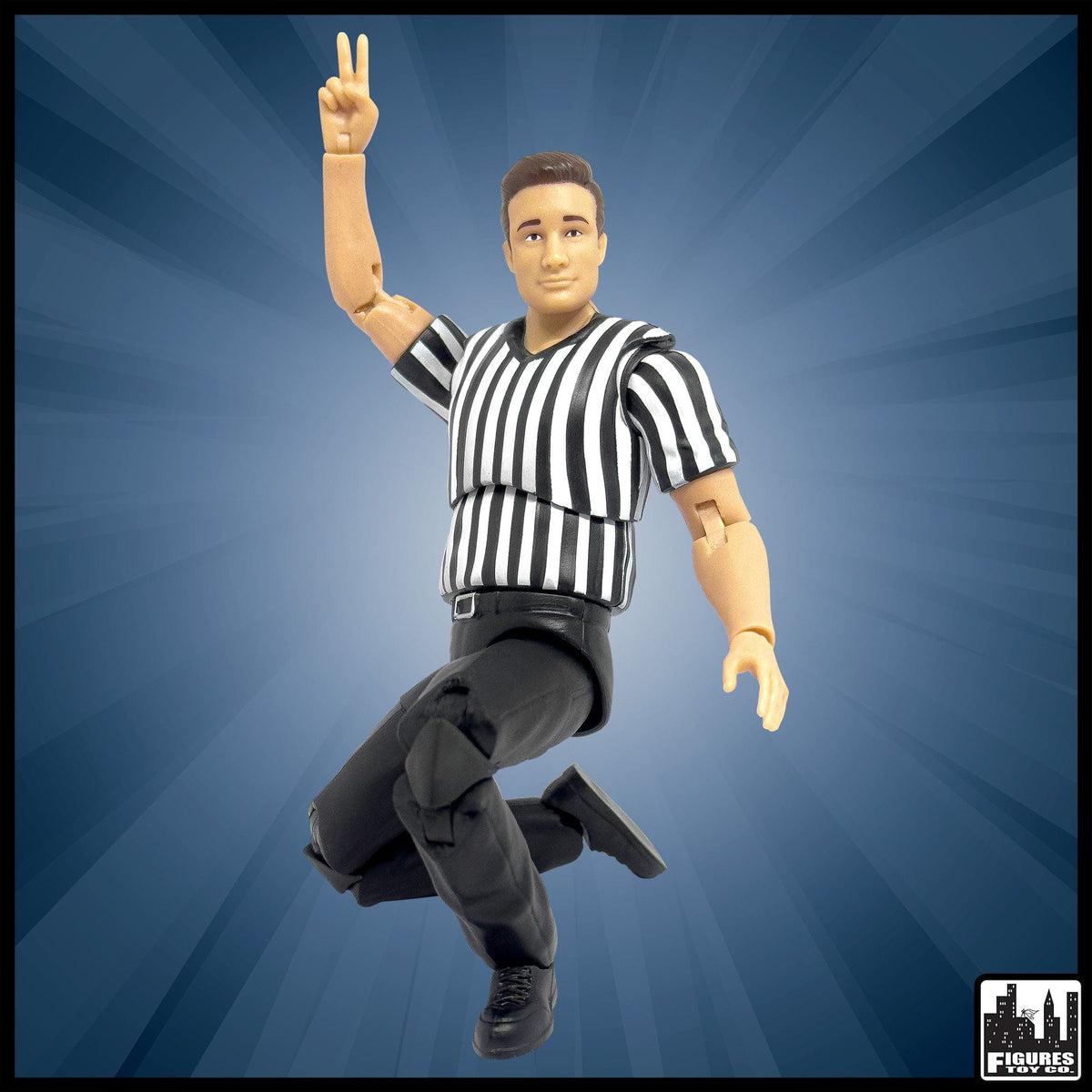 Ultimate Referee With Deluxe Articulation for WWE &amp; AEW Wrestling Action Figures [Updated Larger]