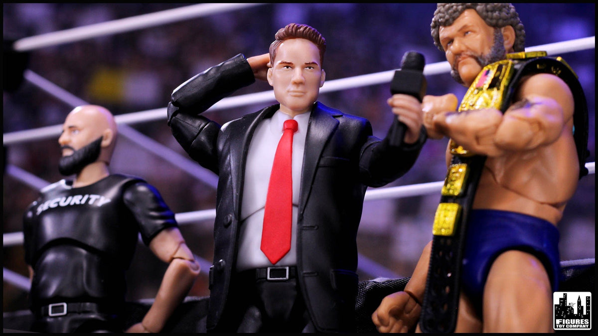 Ultimate Commentator Announcer With Deluxe Articulation for WWE &amp; AEW Wrestling Action Figures