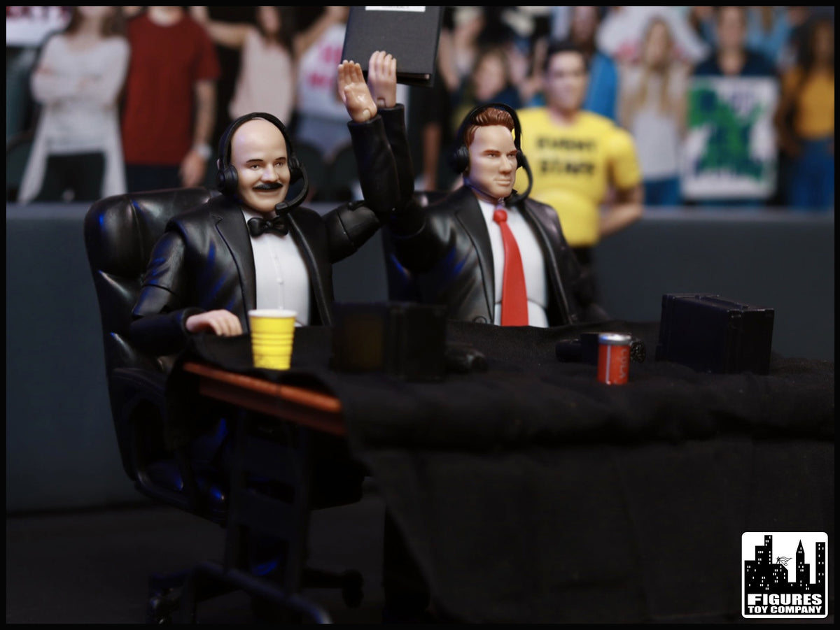 Ultimate Commentator Announcer With Deluxe Articulation for WWE &amp; AEW Wrestling Action Figures