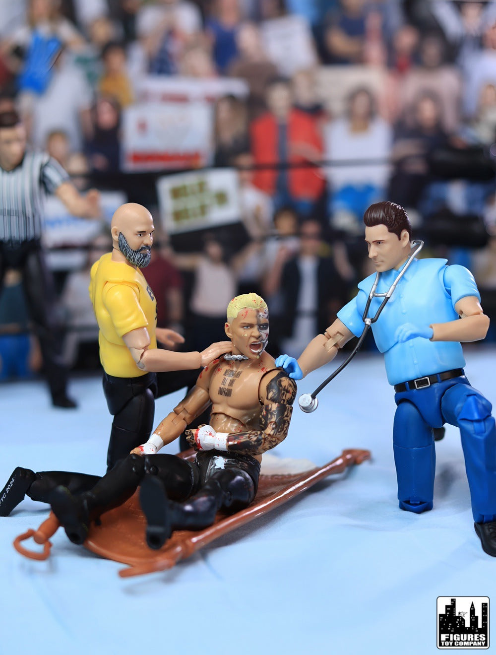 Brown Stretcher for WWE &amp; AEW Wrestling Action Figures