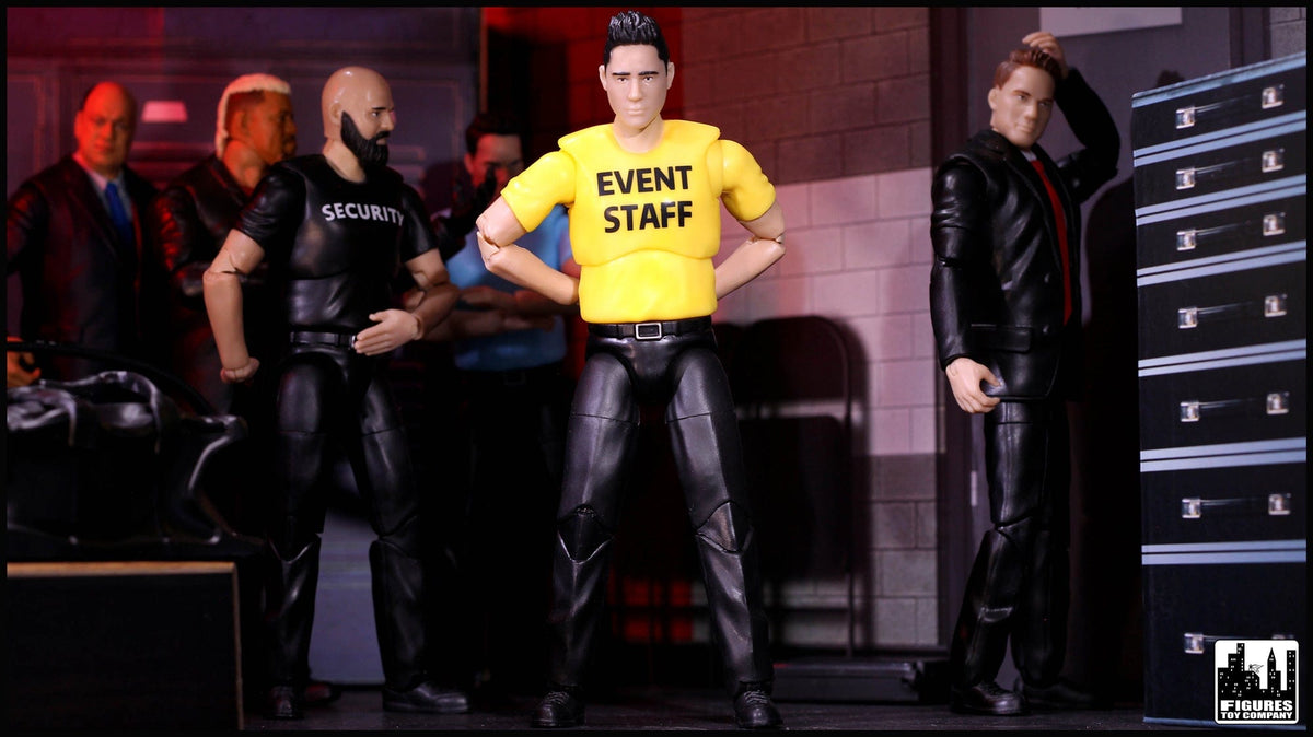 Ultimate Event Staff Worker With Deluxe Articulation for WWE &amp; AEW Wrestling Action Figures