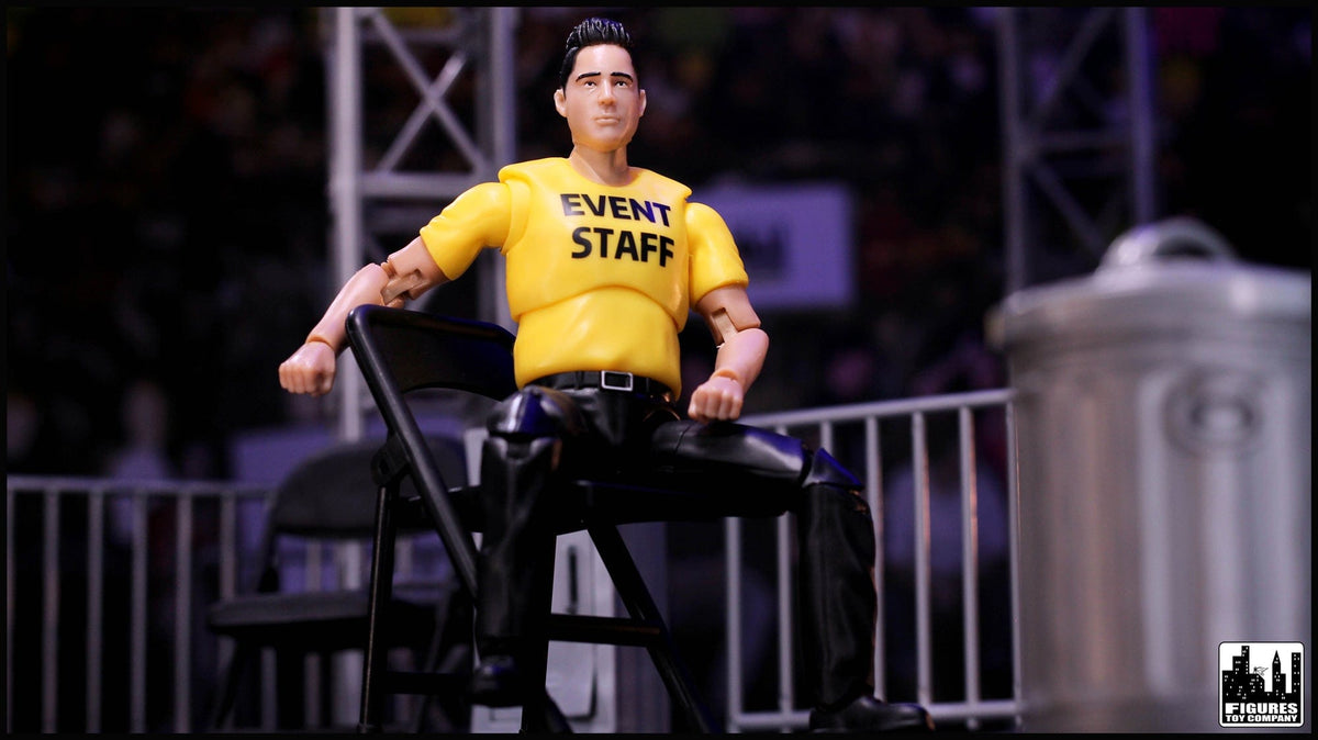 Ultimate Event Staff Worker With Deluxe Articulation for WWE &amp; AEW Wrestling Action Figures