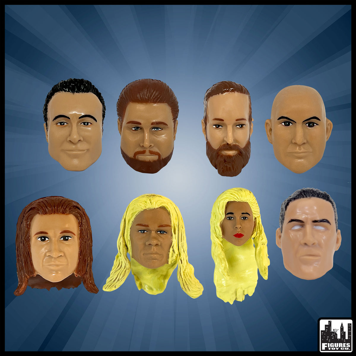 Interchangeable Wrestling Heads Series 2: Set of all 8