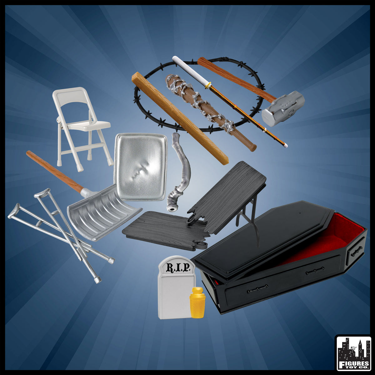 Hardcore Coffin 15 Piece Accessory Set For WWE &amp; AEW Wrestling Action Figures