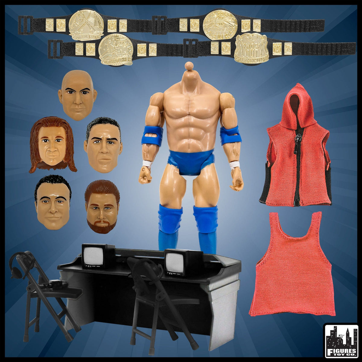 Create Your Own Talking Wrestling Action Figure Kit for WWE &amp; AEW Action Figures