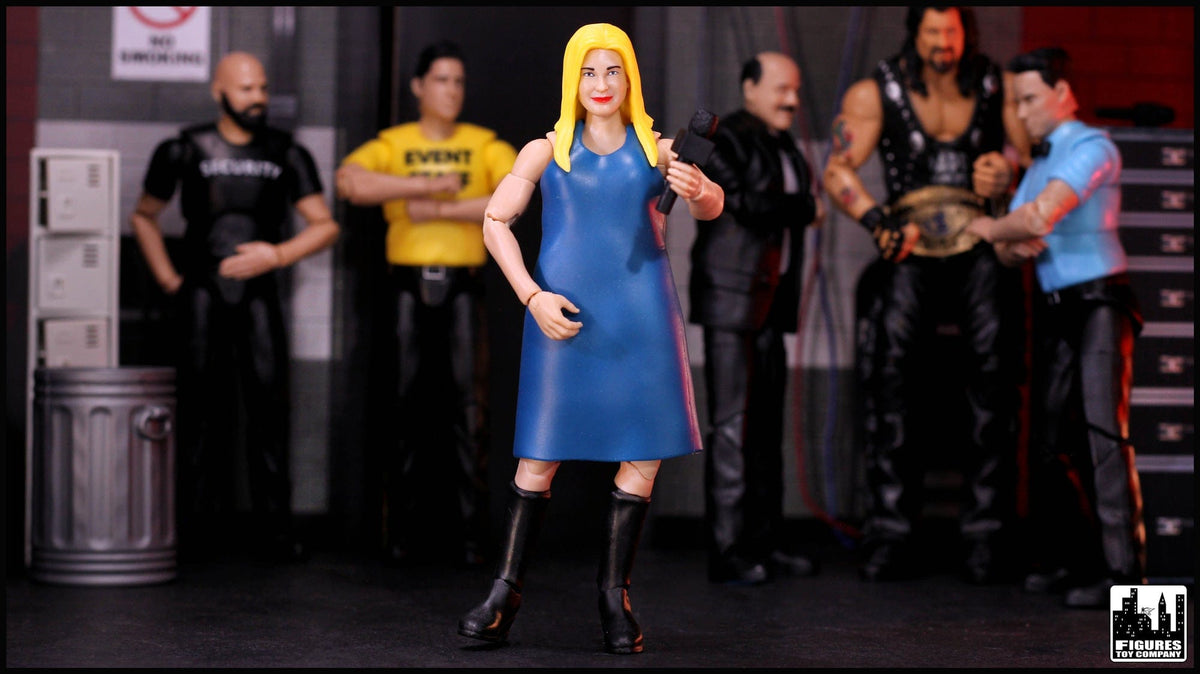 Ultimate Female Interviewer Announcer With Deluxe Articulation for WWE &amp; AEW Wrestling Action Figures