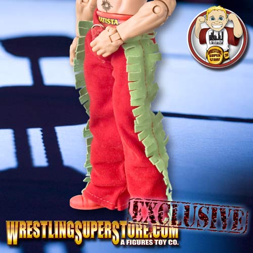 Red Suede Pants with Green Fringe for Wrestling Figures