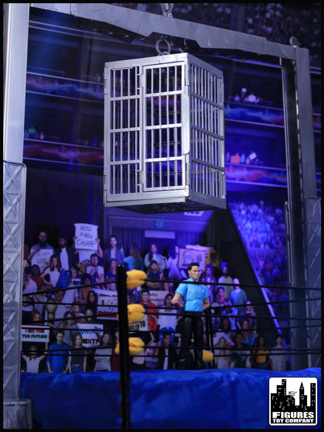 Shark Cage Playset for WWE &amp; AEW Wrestling Action Figures