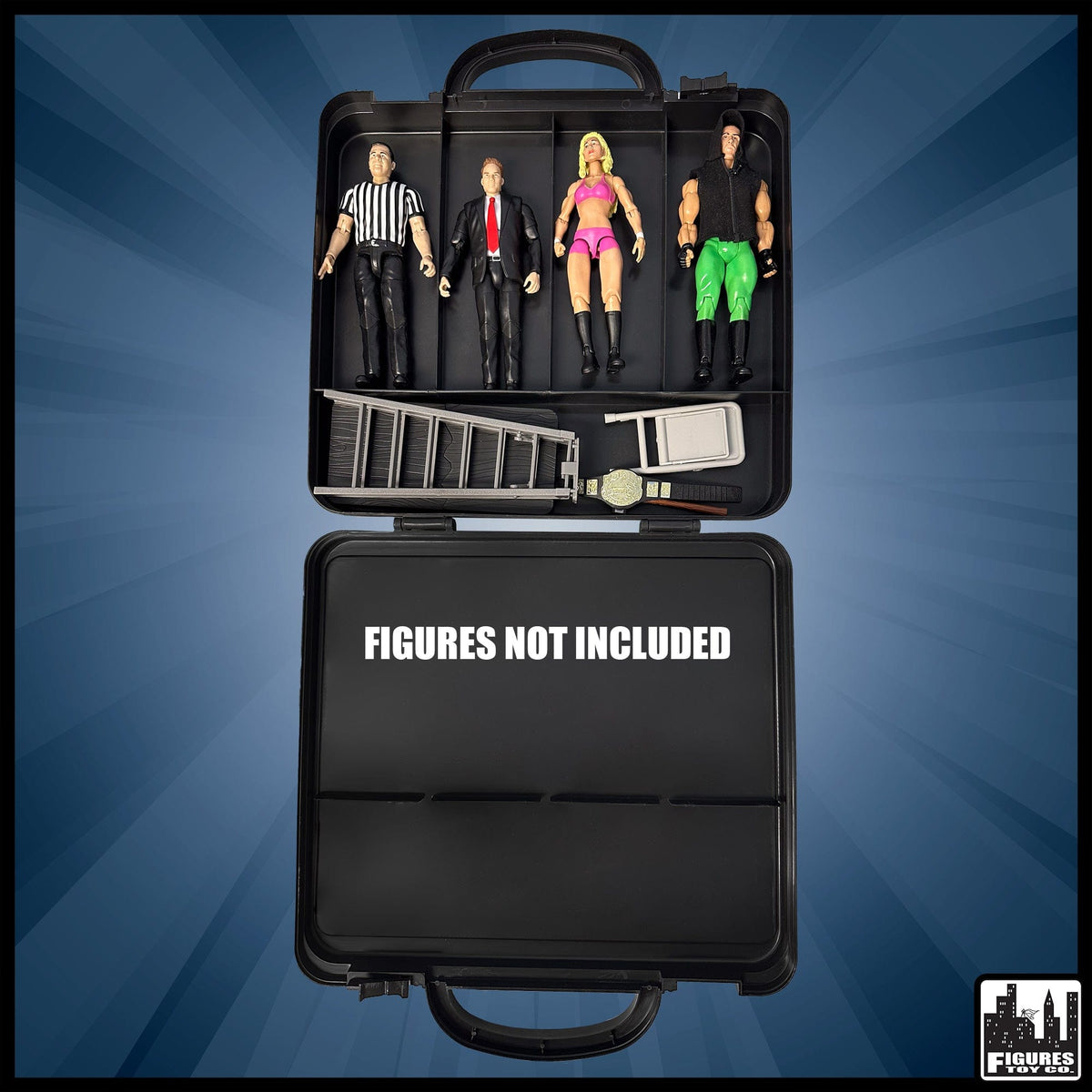 Deluxe Carrying Case With Accessories for WWE &amp; AEW Wrestling Action Figures