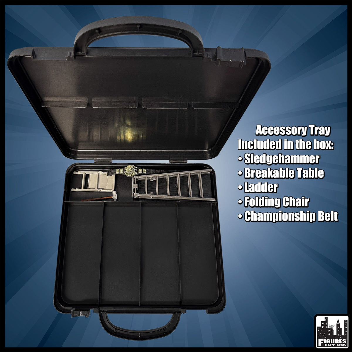 Deluxe Carrying Case With Accessories for WWE &amp; AEW Wrestling Action Figures