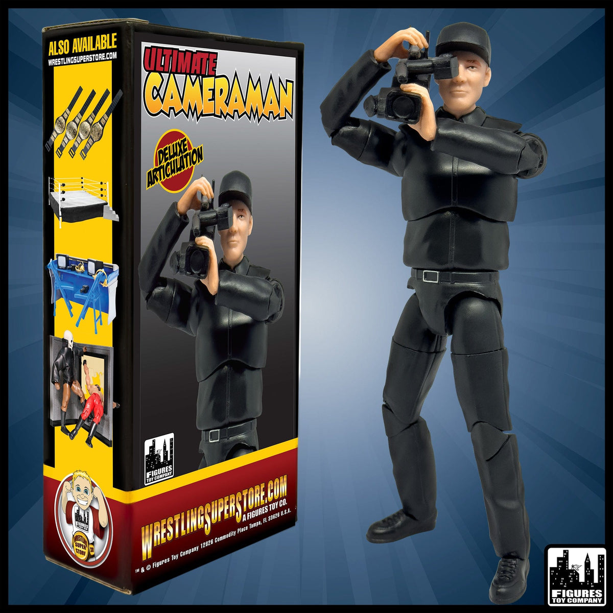 Ultimate TV Camera Man With Deluxe Articulation for WWE &amp; AEW Wrestling Action Figures