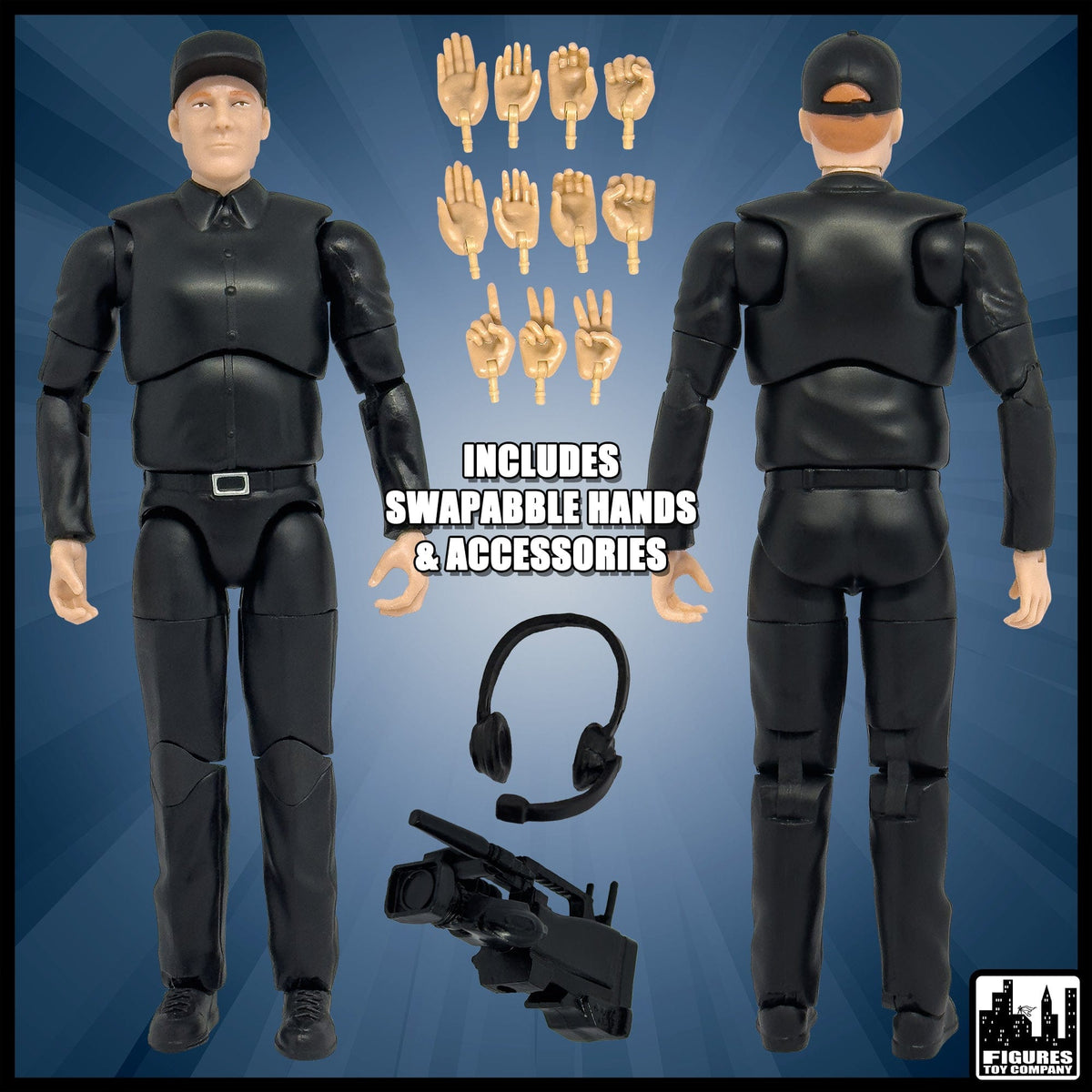 Ultimate TV Camera Man With Deluxe Articulation for WWE &amp; AEW Wrestling Action Figures