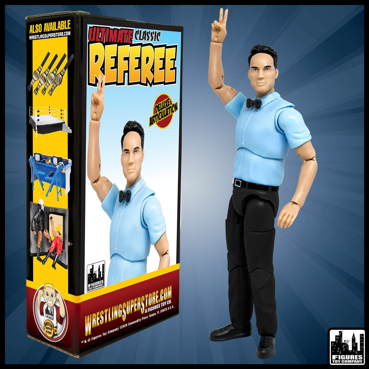 Ultimate Classic Referee &amp; Classic Announcer With Deluxe Articulation for WWE &amp; AEW Wrestling Action Figures