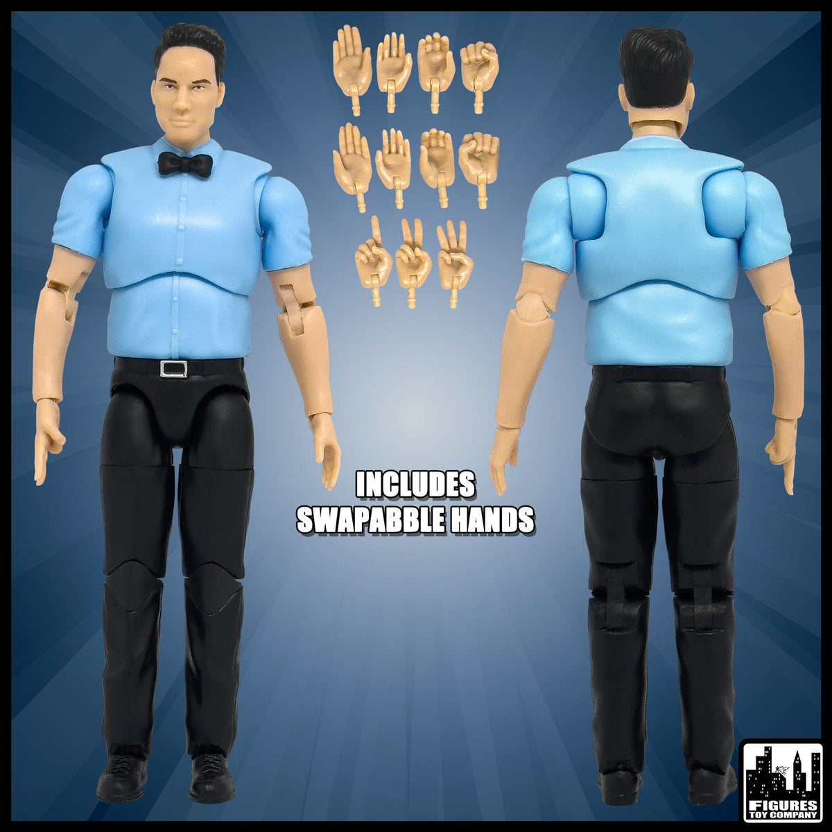 Ultimate Classic Referee With Deluxe Articulation for WWE &amp; AEW Wrestling Action Figures