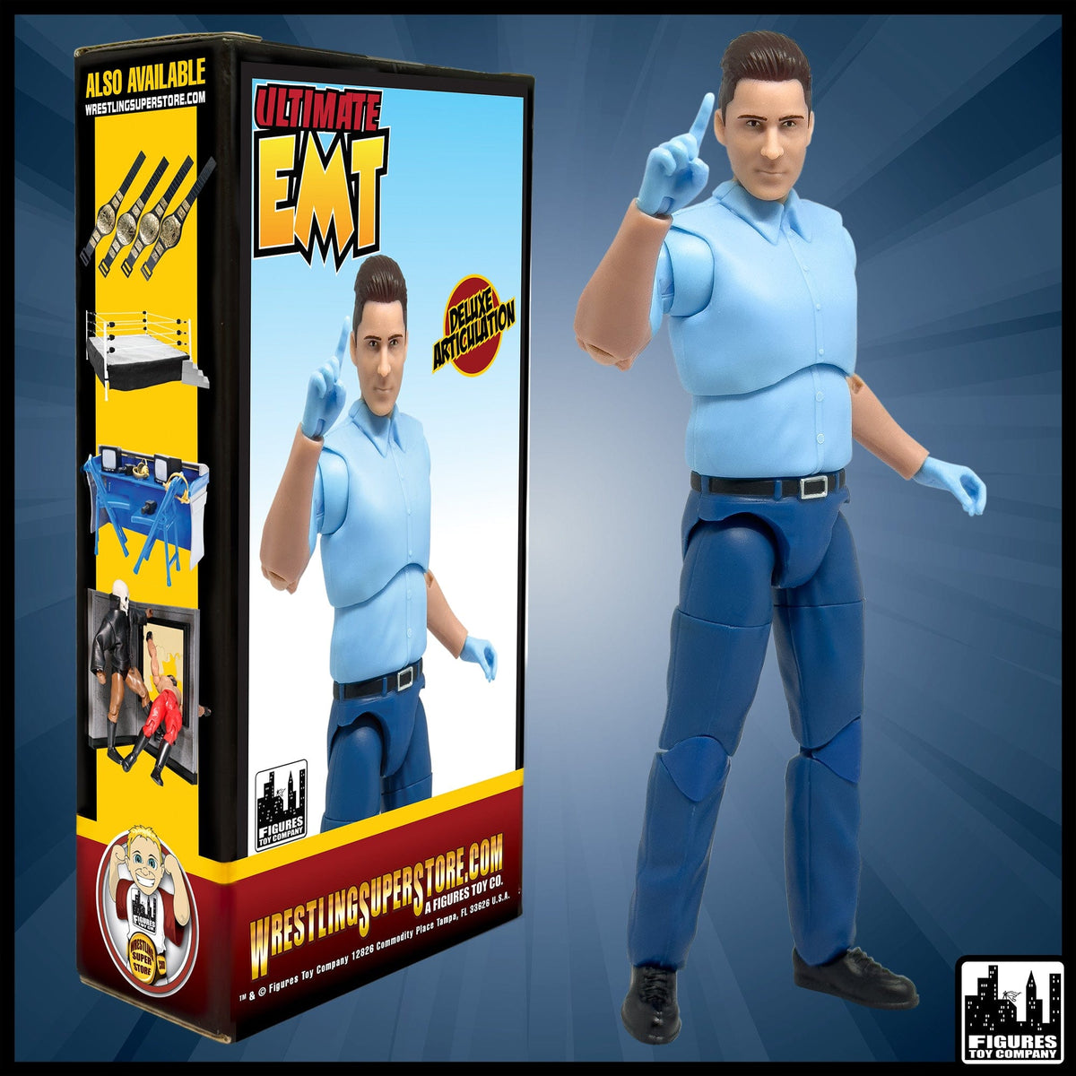 Ultimate Security Guard, Event Staff Worker &amp; EMT With Deluxe Articulation for WWE &amp; AEW Wrestling Action Figures