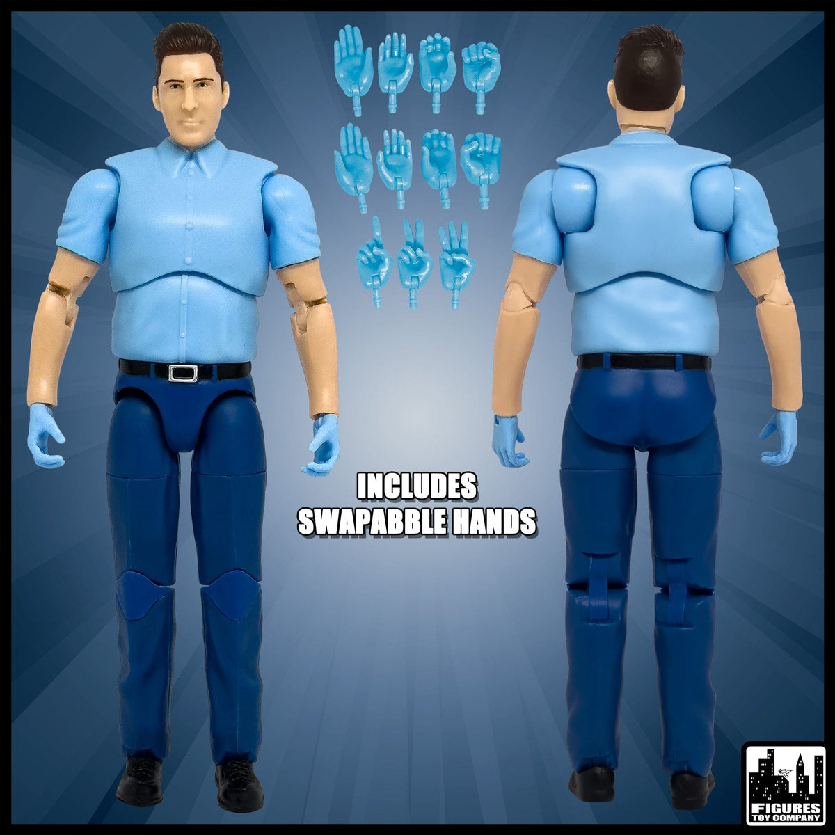 Ultimate Security Guard, Event Staff Worker &amp; EMT With Deluxe Articulation for WWE &amp; AEW Wrestling Action Figures