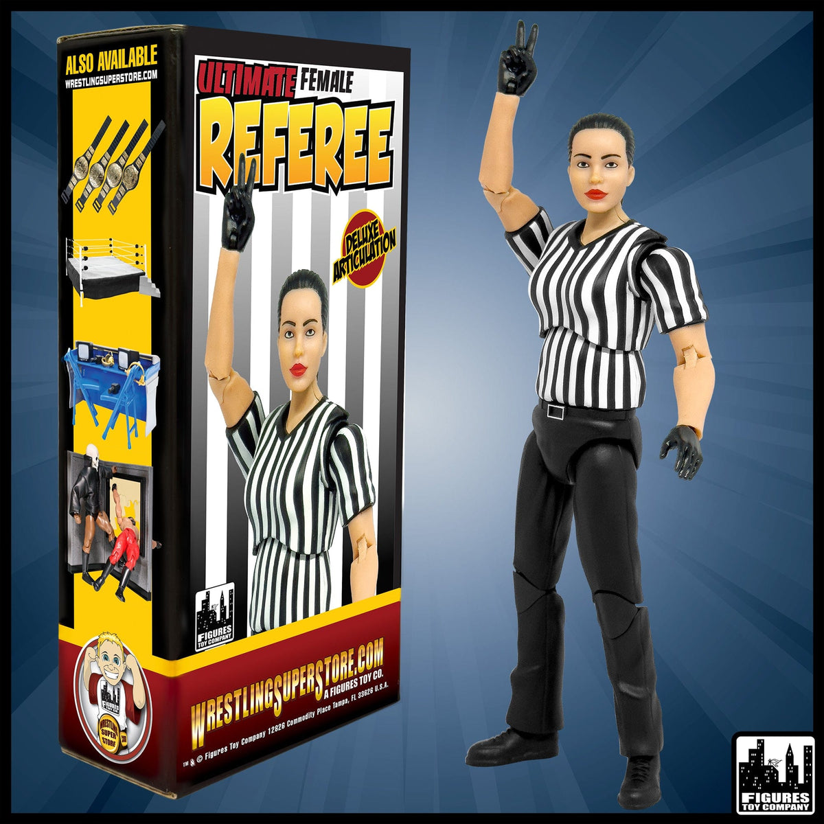 Ultimate Female Referee With Deluxe Articulation for WWE &amp; AEW Wrestling Action Figures