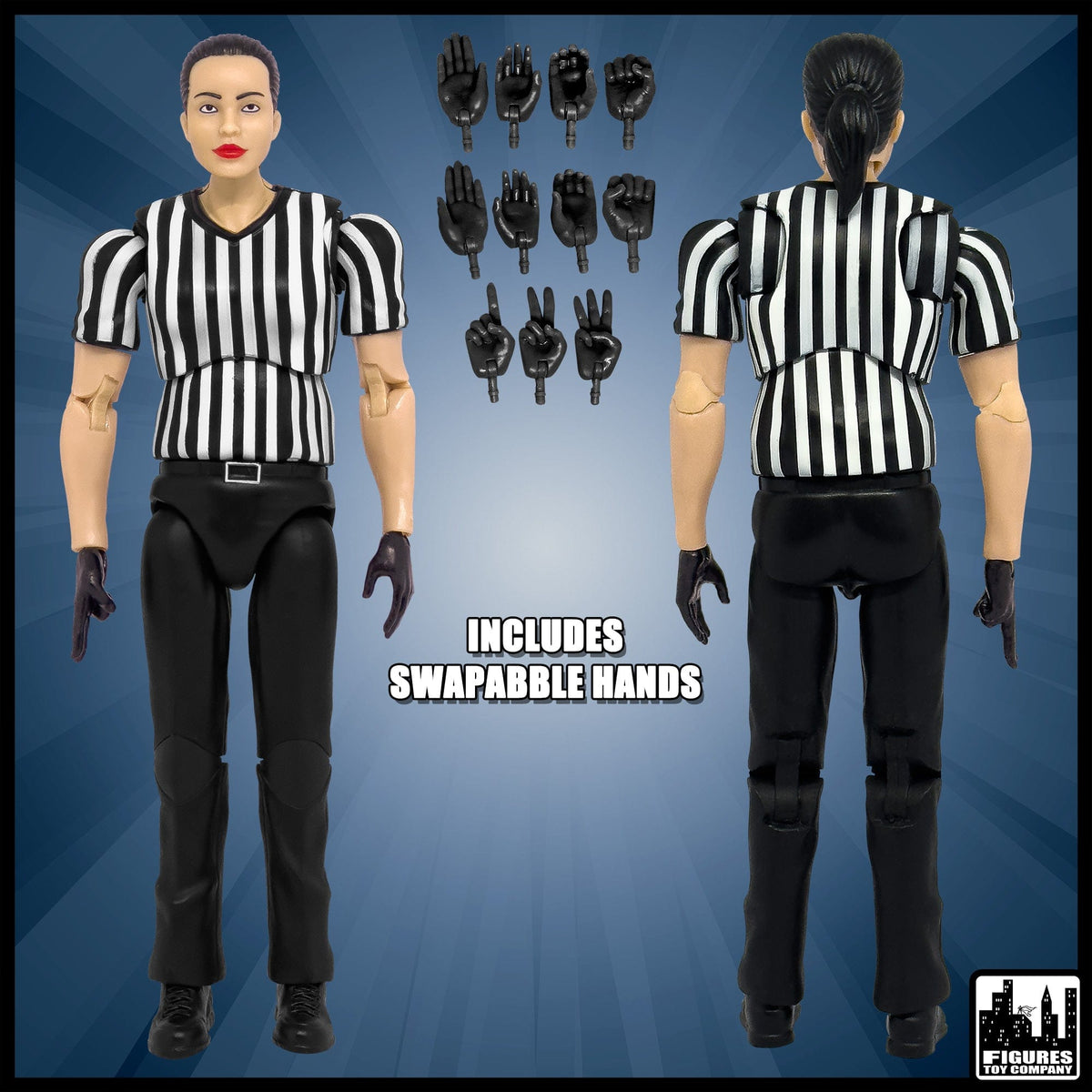 Ultimate Female Referee With Deluxe Articulation for WWE &amp; AEW Wrestling Action Figures