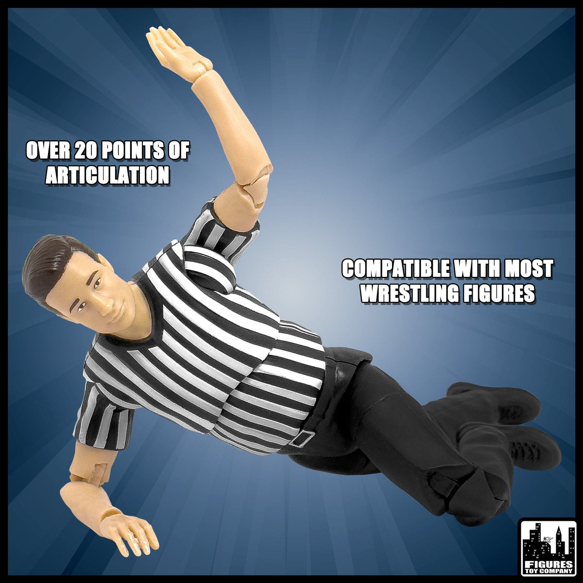 Ultimate Male &amp; Female Referee With Deluxe Articulation for WWE &amp; AEW Wrestling Action Figures