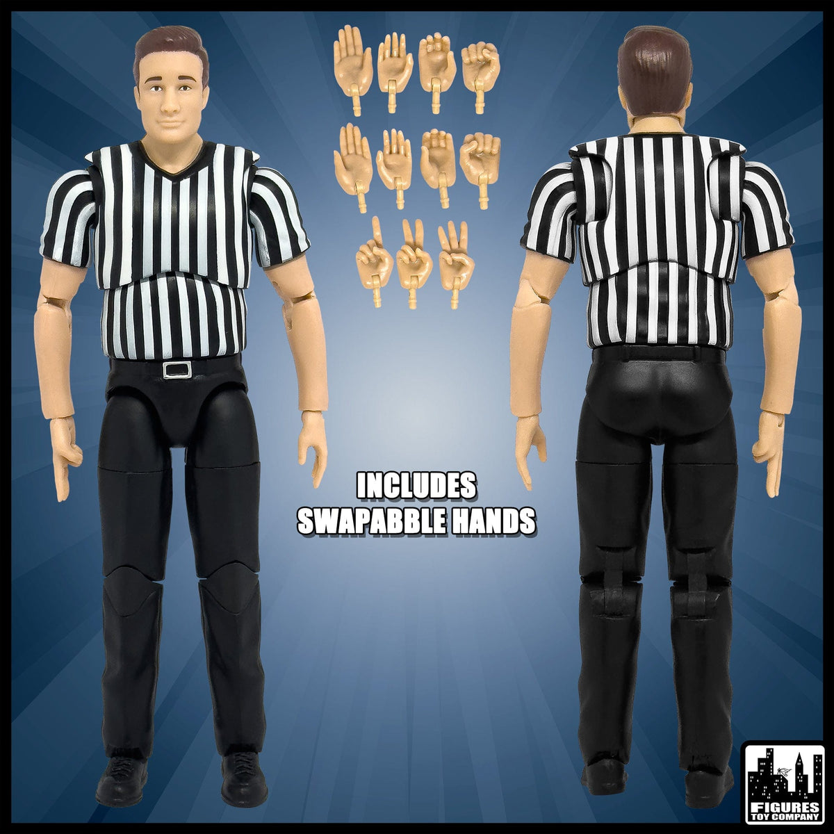 Ultimate Male &amp; Female Referee With Deluxe Articulation for WWE &amp; AEW Wrestling Action Figures