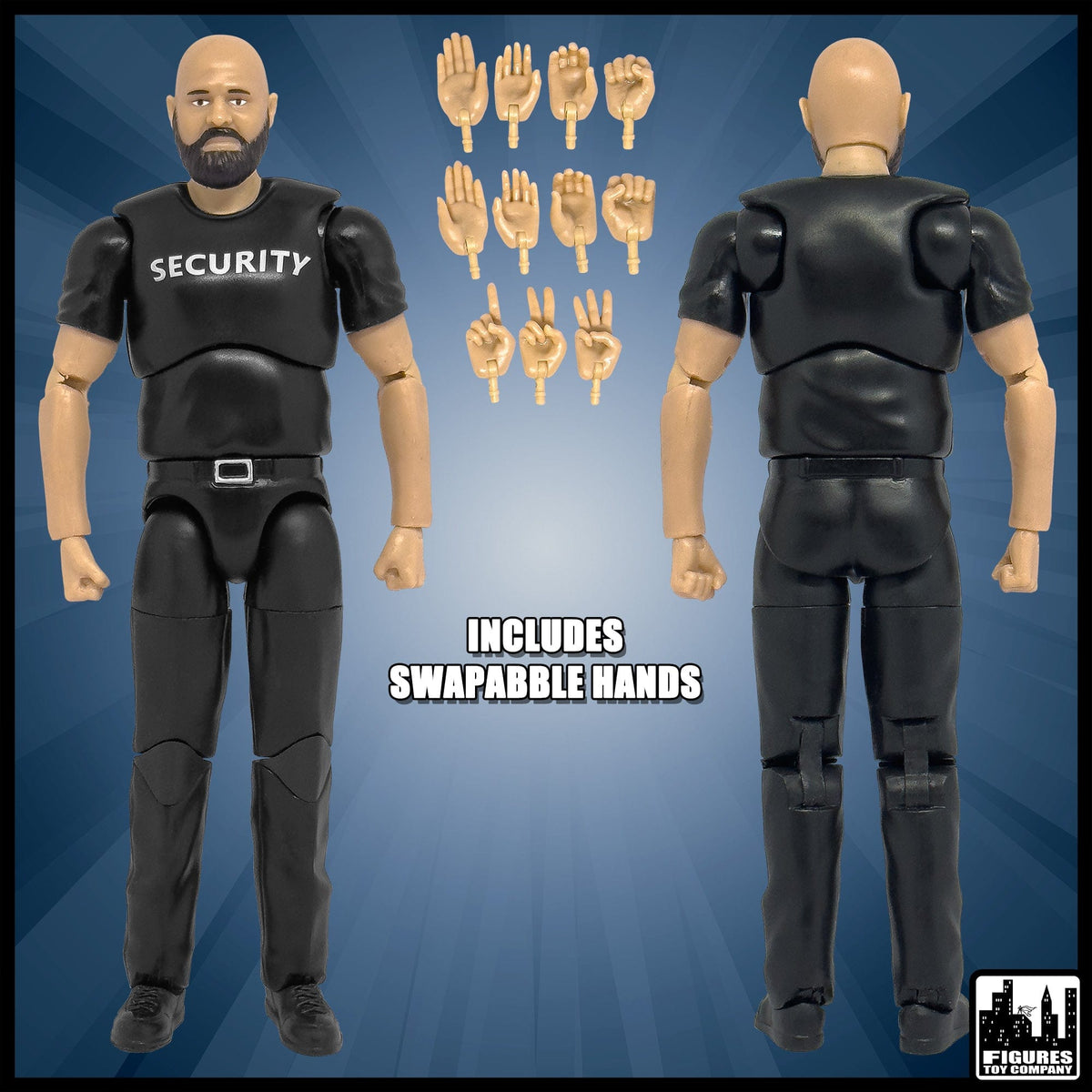 Ultimate Security Guard With Deluxe Articulation for WWE &amp; AEW Wrestling Action Figures