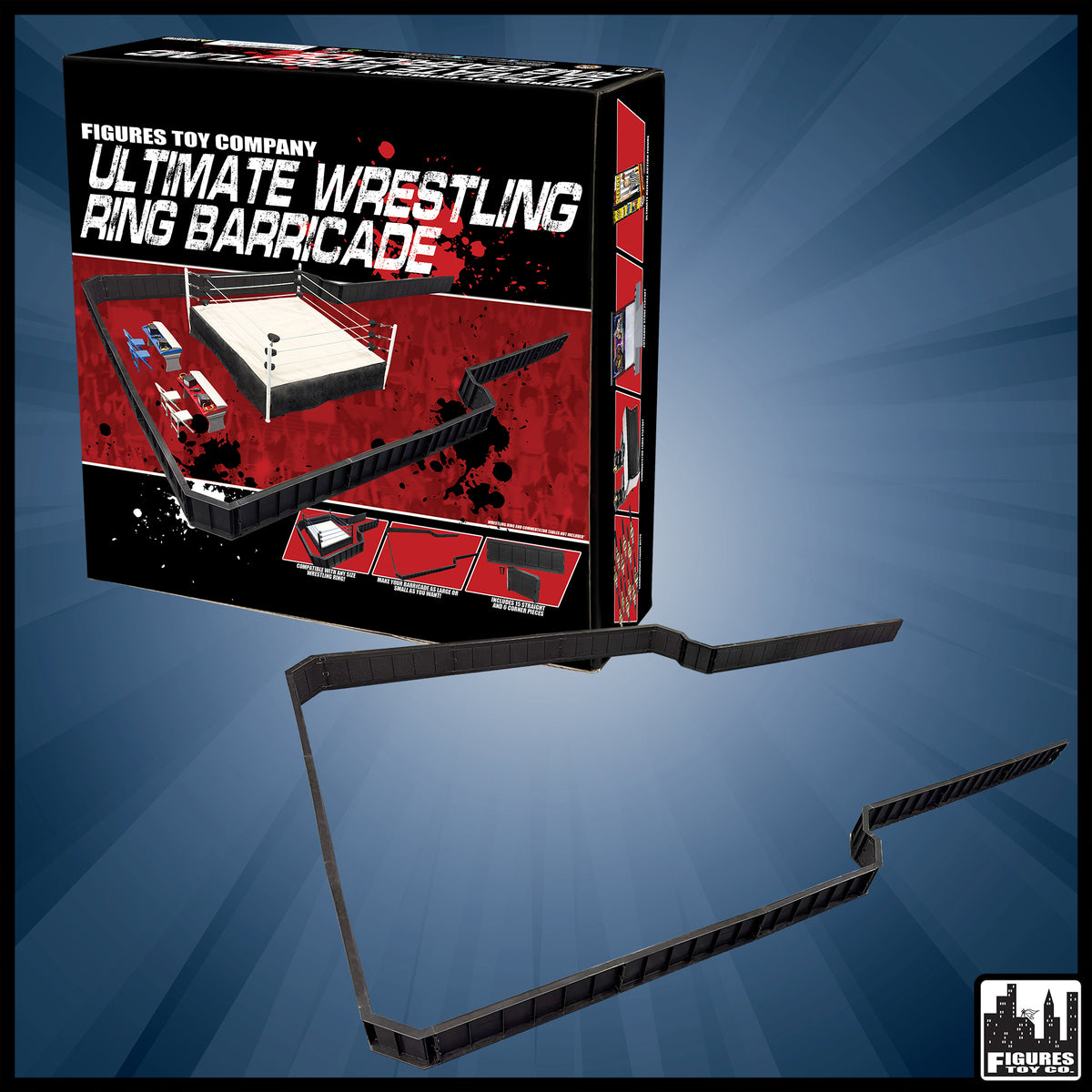 Ultimate Wrestling Ring Barricade Playset for WWE &amp; AEW Wrestling Action Figures