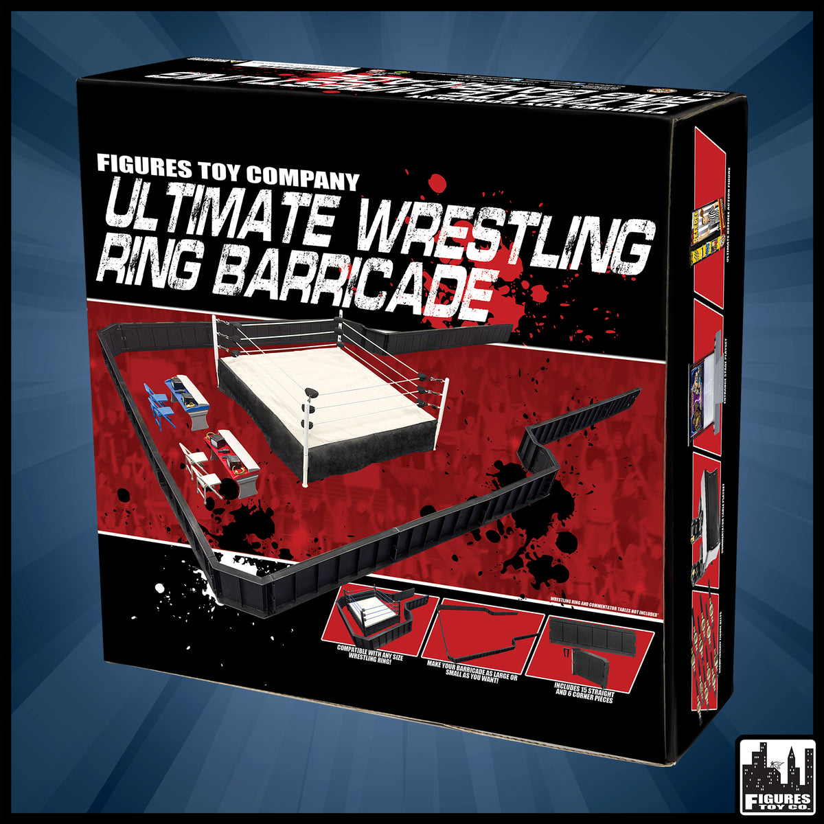 Ultimate Wrestling Ring Barricade Playset for WWE &amp; AEW Wrestling Action Figures