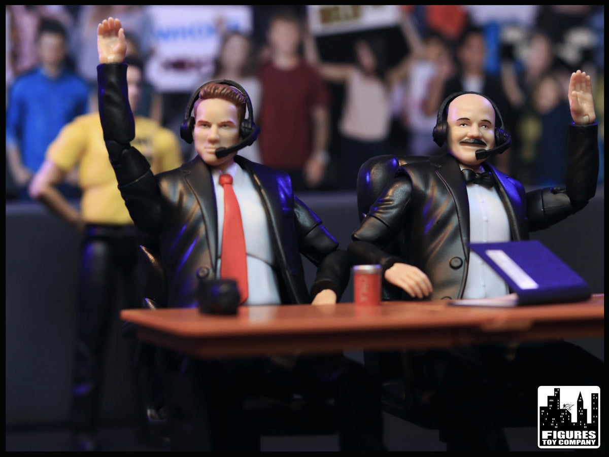 Ultimate Classic Announcer With Deluxe Articulation for WWE &amp; AEW Wrestling Action Figures