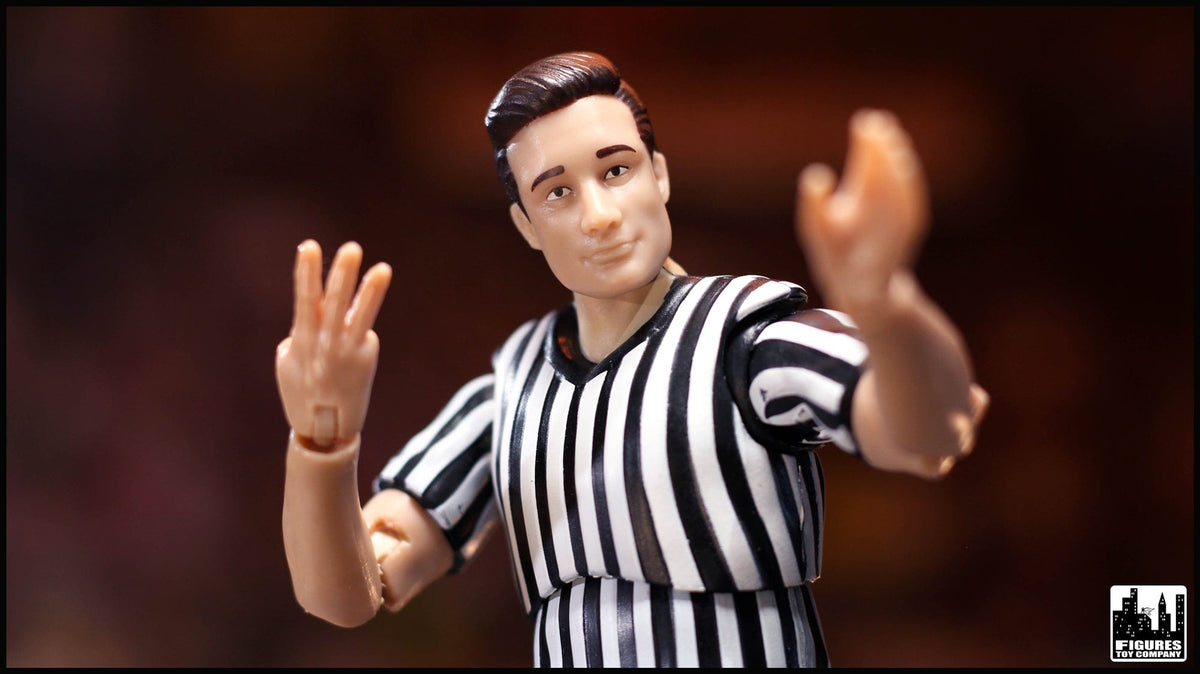 Ultimate Referee With Deluxe Articulation for WWE &amp; AEW Wrestling Action Figures [Updated Larger]