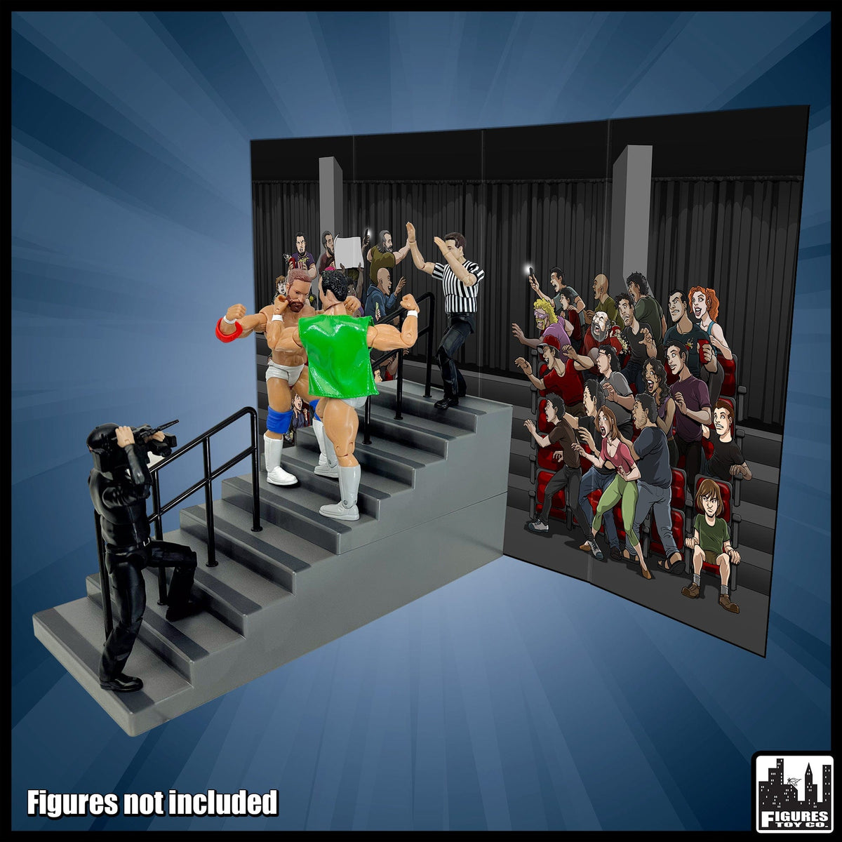 Arena Stairs Playset for WWE &amp; AEW Wrestling Action Figures