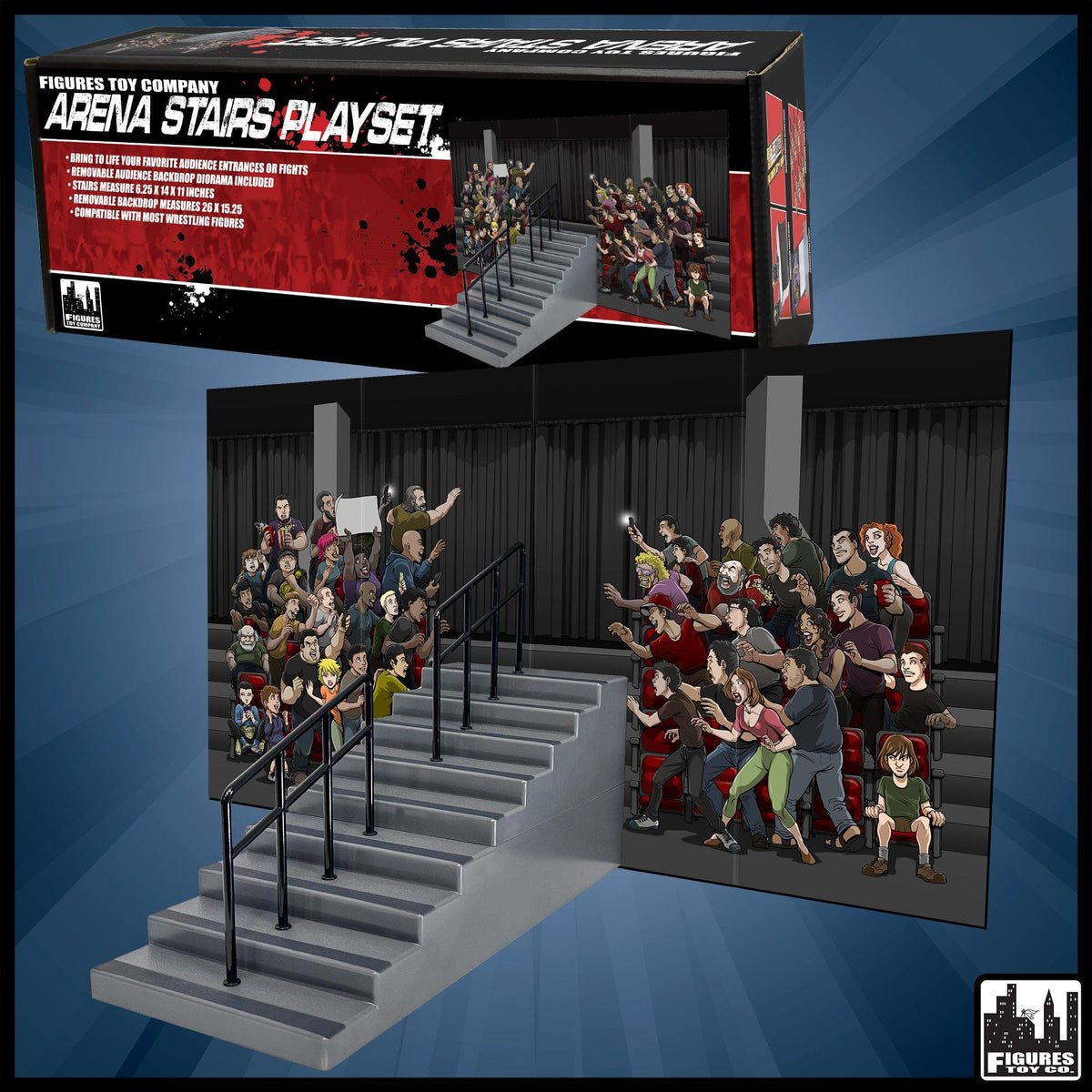 Arena Stairs Playset for WWE &amp; AEW Wrestling Action Figures