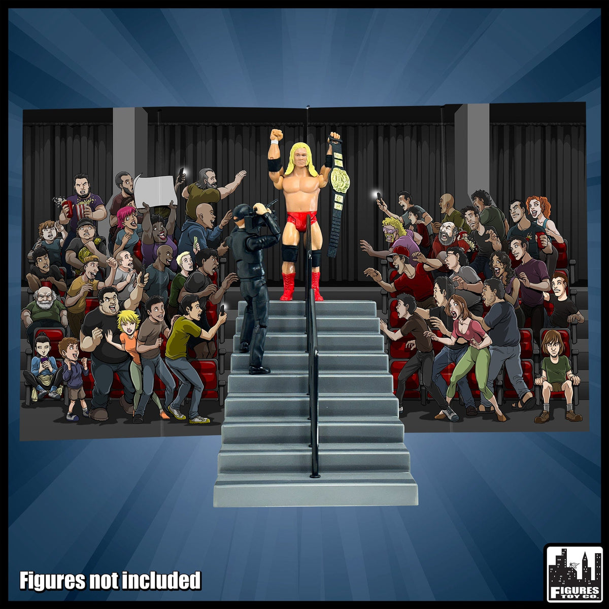 Arena Stairs Playset for WWE &amp; AEW Wrestling Action Figures