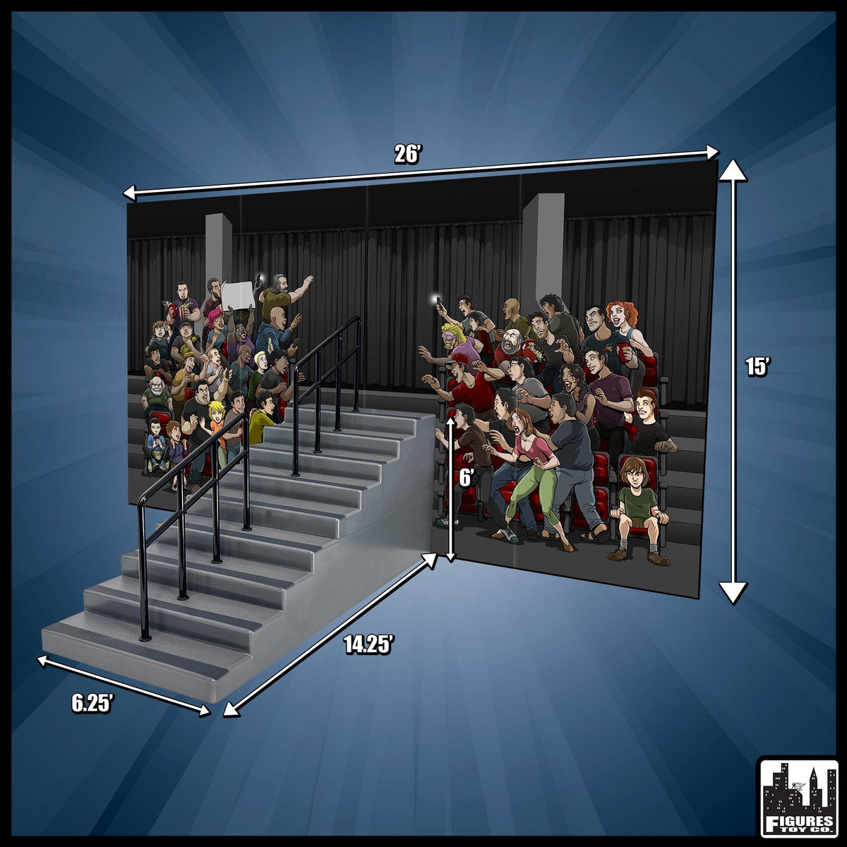 Arena Stairs Playset for WWE &amp; AEW Wrestling Action Figures