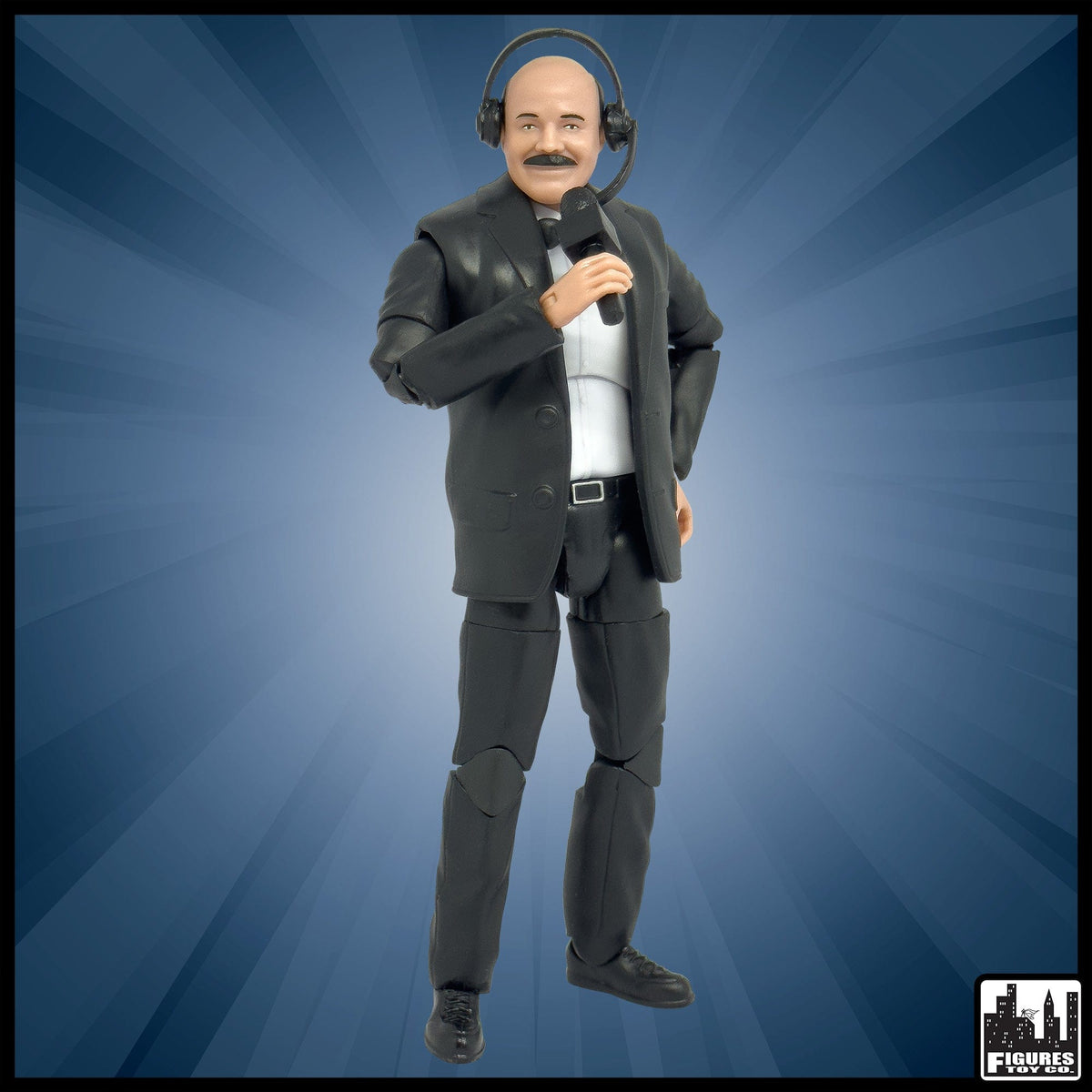 Ultimate Classic Announcer With Deluxe Articulation for WWE &amp; AEW Wrestling Action Figures