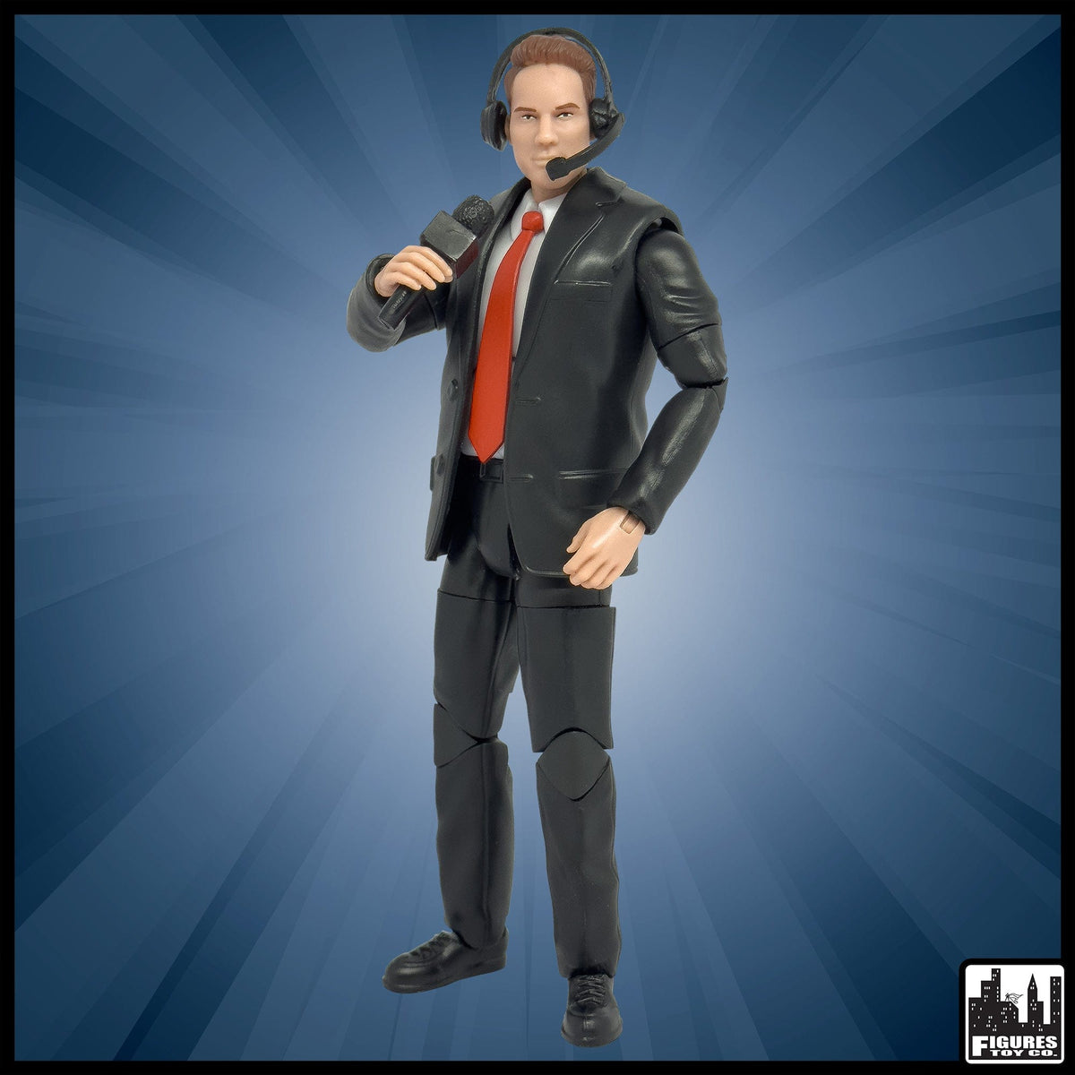 Ultimate Commentator Announcer With Deluxe Articulation for WWE &amp; AEW Wrestling Action Figures