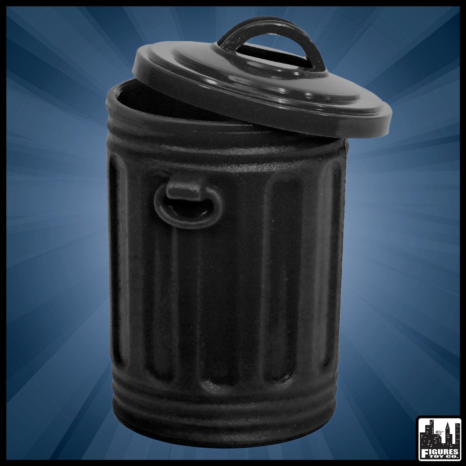 Blue Recycling Trash Can with Wheels for WWE Wrestling Action Figures