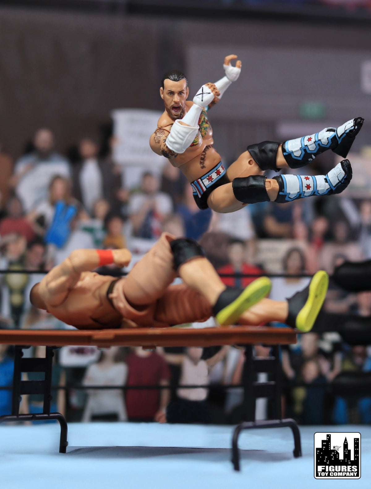 Brown Breakaway Table for WWE &amp; AEW Wrestling Action Figures