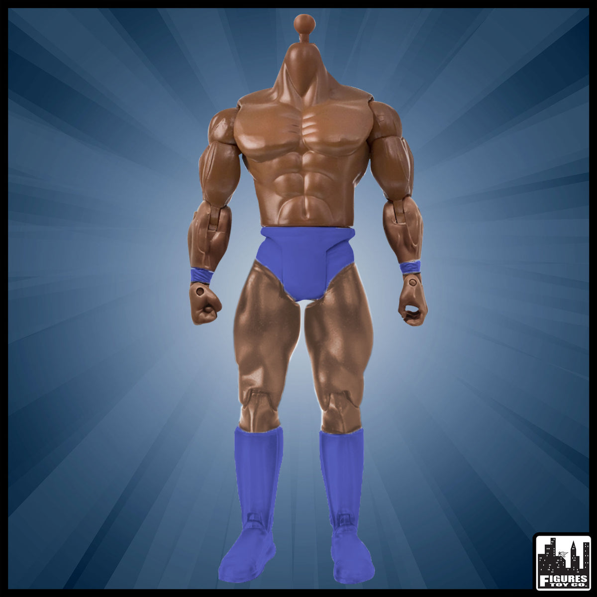 Generic 7 Inch Wrestling Action Figure With African American Body &amp; Trunks