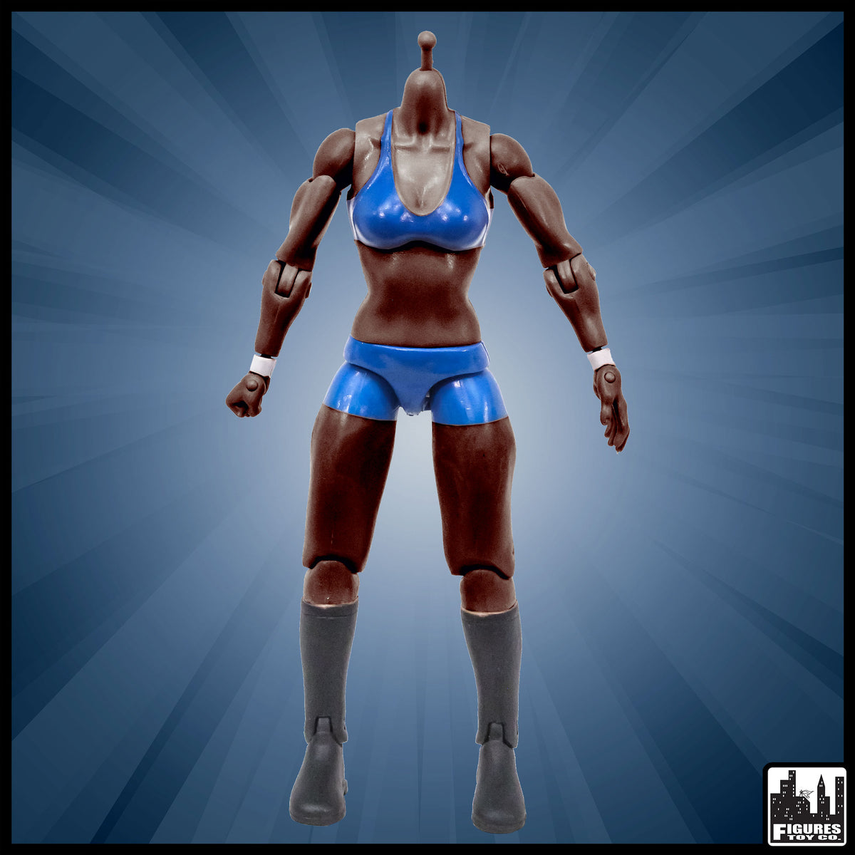 Generic 6.5 Inch African American Female Wrestling Action Figure