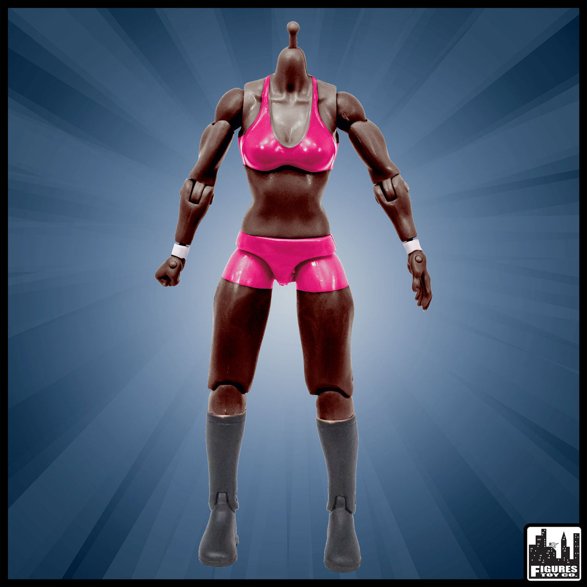 Generic 6.5 Inch African American Female Wrestling Action Figure