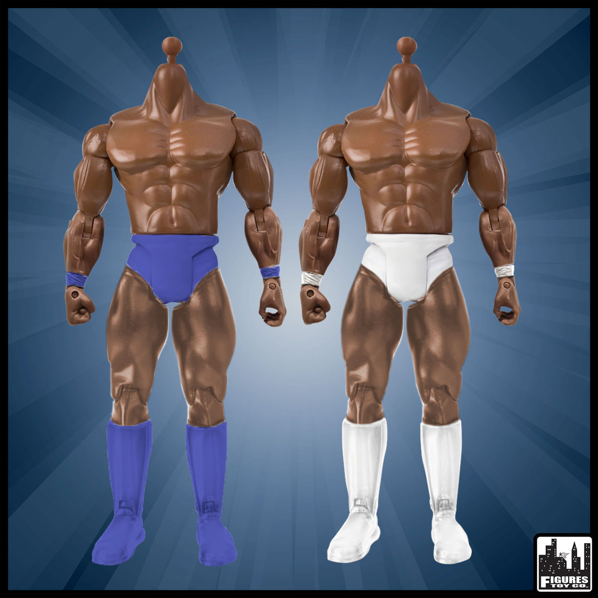 Generic 7 Inch Wrestling Action Figure With African American Body &amp; Trunks