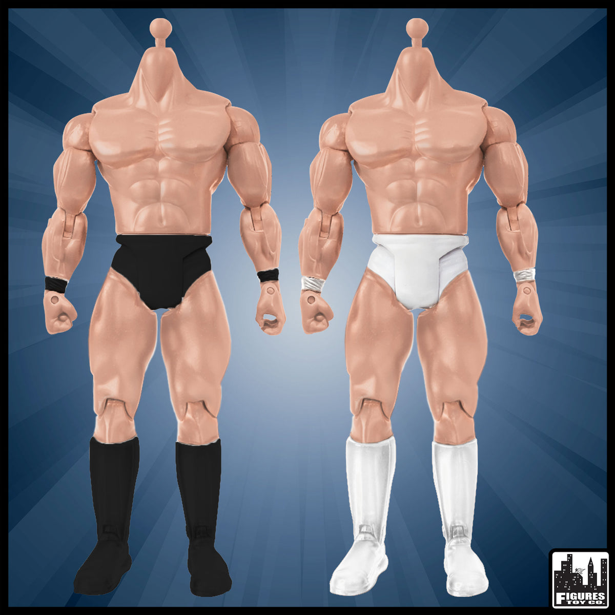 Generic 7 Inch Wrestling Action Figure With White Body &amp; Trunks