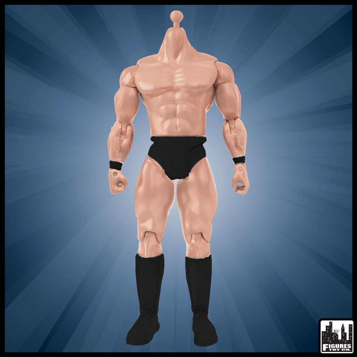 Generic 7 Inch Wrestling Action Figure With White Body &amp; Trunks